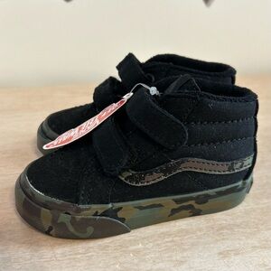 VANS Toddler Sk8-Hi Zip Camo Sidewall/Black Boys Skate Canvas Sneakers